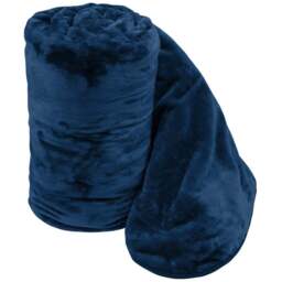 Velosso Navy Mink Throw 200 x 240cm - Size: 200 x 240 x 1cm - Wilko