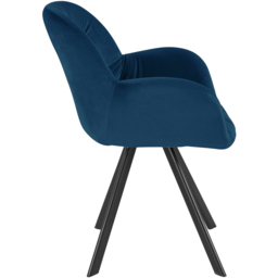 Dorel Elli Set of 2 Navy Blue Velvet Armchair - Size: 86 x 66 x 66cm - Wilko - thumbnail 5