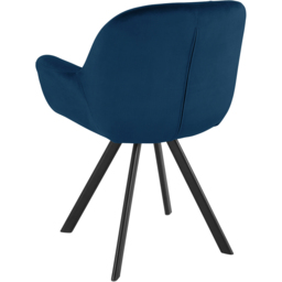 Dorel Elli Set of 2 Navy Blue Velvet Armchair - Size: 86 x 66 x 66cm - Wilko - thumbnail 6