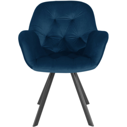 Dorel Elli Set of 2 Navy Blue Velvet Armchair - Size: 86 x 66 x 66cm - Wilko - thumbnail 4