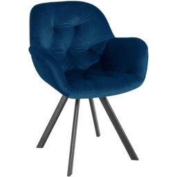 Dorel Elli Set of 2 Navy Blue Velvet Armchair - Size: 86 x 66 x 66cm - Wilko - thumbnail 7