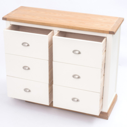 Cabinet Bits Tropea 6 Drawer White Chrome Cup Handle Chest of Drawers - Wilko - thumbnail 6