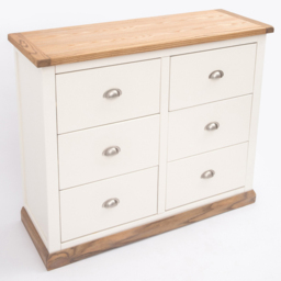 Cabinet Bits Tropea 6 Drawer White Chrome Cup Handle Chest of Drawers - Wilko - thumbnail 5