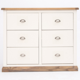 Cabinet Bits Tropea 6 Drawer White Chrome Cup Handle Chest of Drawers - Wilko - thumbnail 3