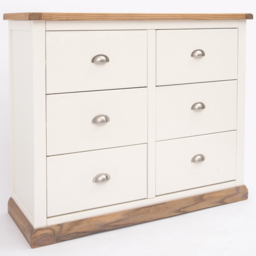 Cabinet Bits Tropea 6 Drawer White Chrome Cup Handle Chest of Drawers - Wilko - thumbnail 4