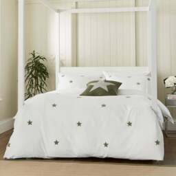 Helena Springfield Tufted Star King Size Green Reversible Duvet Set - Wilko - thumbnail 1