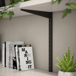 Rothley Matt Black Twin Slot Shelving Kit 12.5 inch Brackets and 48 inch Uprights - Size: 135 x 7 x 11cm - Wilko - thumbnail 3