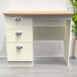 Crowndale Victoria 3 Drawer Cream Ash and Oak Vanity Unit - Size: 41.5 x 95 x 79.5cm - Wilko