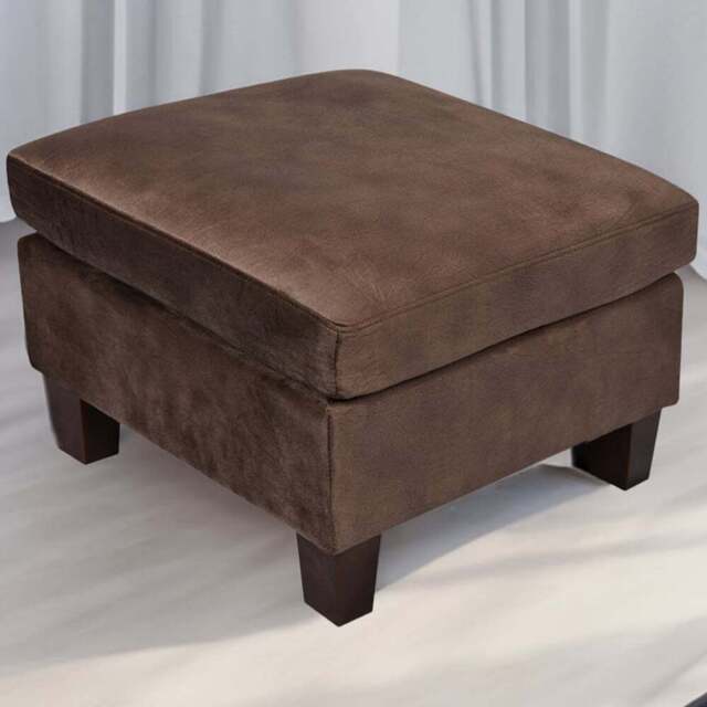 Brooklyn Brown Brushed Velvet Footstool - Size: 59 x 68 x 51cm - Wilko - image 1