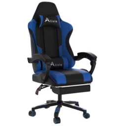 Alivio Blue Ergonomic Massage Gaming Chair - Size: 124 x 65.5 x 62cm - Wilko - thumbnail 3