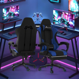Alivio Blue Ergonomic Massage Gaming Chair - Size: 124 x 65.5 x 62cm - Wilko - thumbnail 6