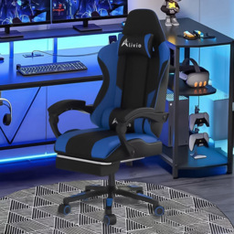 Alivio Blue Ergonomic Massage Gaming Chair - Size: 124 x 65.5 x 62cm - Wilko - thumbnail 1