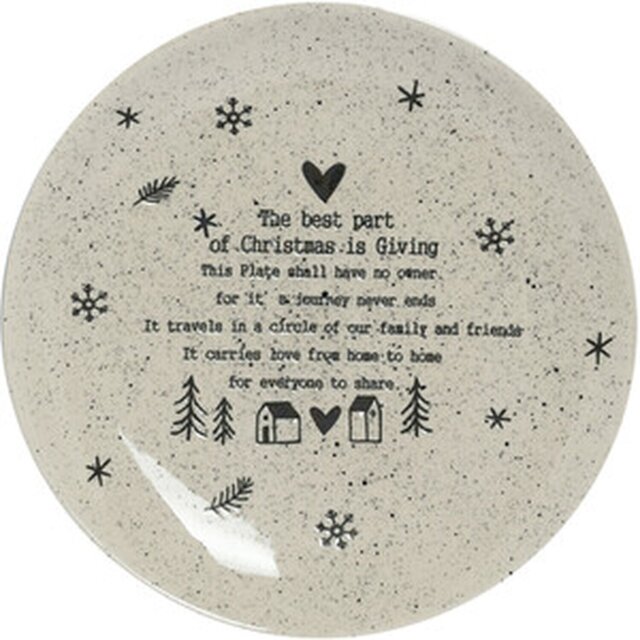 Festive Stone Christmas Giving Plate - Stone - Wilko - image 1