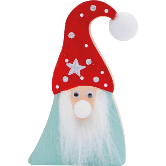 St Helens Light Up Nose Wooden Gonk Christmas Decoration 14cm - Size: 2 x 8 x 13cm - Red - Wilko - image 1