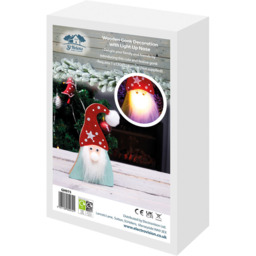 St Helens Light Up Nose Wooden Gonk Christmas Decoration 14cm - Size: 2 x 8 x 13cm - Red - Wilko - thumbnail 7
