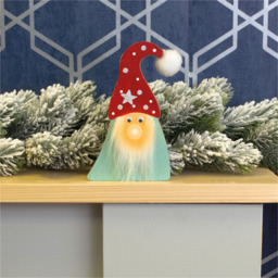 St Helens Light Up Nose Wooden Gonk Christmas Decoration 14cm - Size: 2 x 8 x 13cm - Red - Wilko - thumbnail 6