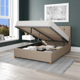 Aspire Hepburn Super King Natural Eire Linen Ottoman Bed - Cream - Aspire Beds - Wilko - thumbnail 3