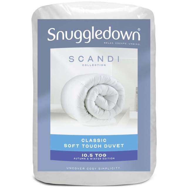 Snuggledown Single White Scandinavian Hollowfibre Duvet  10.5 Tog - Wilko - image 1