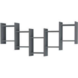 Decortie Bat Anthracite Modern Floating Shelf - Size: 64 x 151 x 20cm - Black - Wilko - thumbnail 3