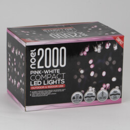 noel Compact LED Lights - Pink-White/2000 - Wilko - thumbnail 1