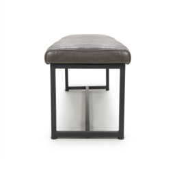 Archer Grey 2 Seater Leather Effect Dining Bench - Size: 40 x 120 x 47cm - Wilko - thumbnail 4