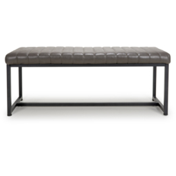 Archer Grey 2 Seater Leather Effect Dining Bench - Size: 40 x 120 x 47cm - Wilko - thumbnail 7
