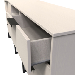 Crowndale Hong Kong Ready Assembled 6 Drawer Kasmir Ash Media TV Unit - Size: 40 x 152 x 74cm - Cream - Wilko - thumbnail 6