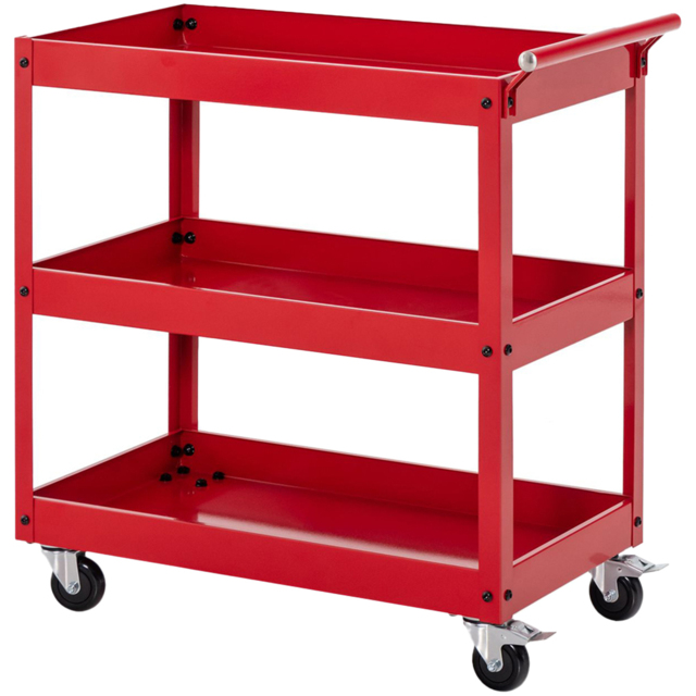 Costway 3 Shelf Red Kitchen Trolley - Size: 78.7 x 45.7 x 27.94cm - Wilko - image 1