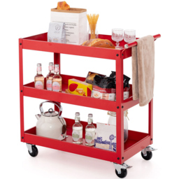 Costway 3 Shelf Red Kitchen Trolley - Size: 78.7 x 45.7 x 27.94cm - Wilko - thumbnail 3