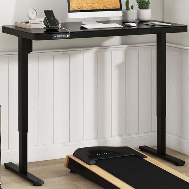 Costway Black Electric Adjustable Stand Up Computer Desk - Size: 120 x 60 x 73.5~118.5cm - Wilko