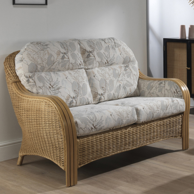 Desser Centurion 2 Seater Leafy Natural Rattan Sofa - Multi - Wilko - image 1
