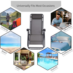 Outsunny Grey Zero Gravity Folding Recliner Chair - Size: 1 Seater - Wilko - thumbnail 6