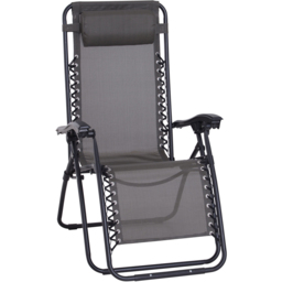 Outsunny Grey Zero Gravity Folding Recliner Chair - Size: 1 Seater - Wilko - thumbnail 3