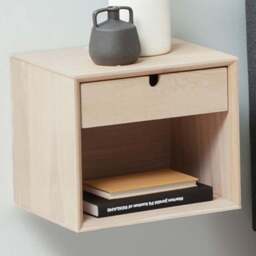 Florence Century Single Shelf Single Drawer White Oak Wall Mounted Bedside Table - Furniture To Go - Wilko - thumbnail 1