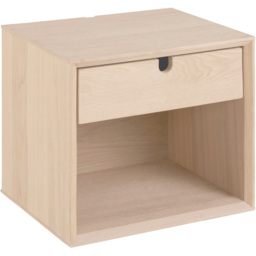 Florence Century Single Shelf Single Drawer White Oak Wall Mounted Bedside Table - Furniture To Go - Wilko - thumbnail 4