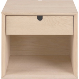 Florence Century Single Shelf Single Drawer White Oak Wall Mounted Bedside Table - Furniture To Go - Wilko - thumbnail 3