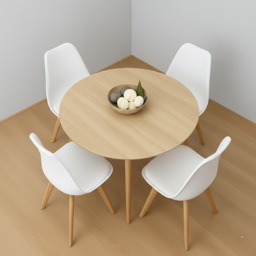 Kosy Koala 4 Seater Round Dining Set White - Beige - Wilko - thumbnail 6