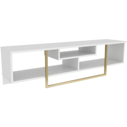 Decorotika Asal 3 Shelf White and Gold Modern TV Unit - Size: 40 x 149.4 x 35.2cm - Multi - Wilko - thumbnail 3