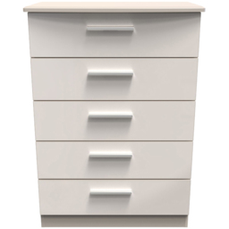 Crowndale Knightsbridge 5 Drawer Kashmir Gloss Chest of Drawers Ready Assembled - Kashmir Gloss & Kashmir - Wilko - thumbnail 3