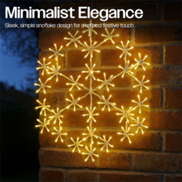 Xmas Haus 180 Warm White LED Metal Snow Flake Light 49 x 49cm - Size: 490 x 495 x 25cm - Wilko - thumbnail 6