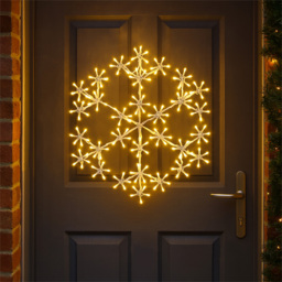 Xmas Haus 180 Warm White LED Metal Snow Flake Light 49 x 49cm - Size: 490 x 495 x 25cm - Wilko - thumbnail 3