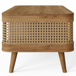 GFW Sorrel 2 Shelf Oak Rattan Coffee Table - Size: 41 x 110 x 55cm - Wilko - thumbnail 6