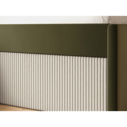 Flair Aviana Olive Green and Beige Velvet and Cord Low Sleeper Bed - Size: 62 x 139 x 201cm - Wilko - thumbnail 5