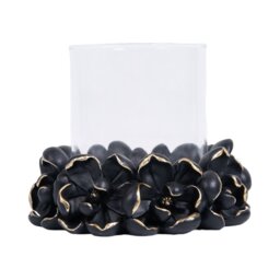 Black Magnolia Candle Holder - Wilko