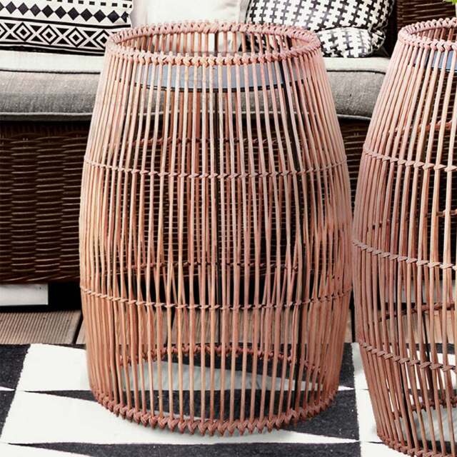 Teamson Home Patio Cylinder Bamboo Small Side Table - Size: 47.0 x 31.8 x 31.8cm - Brown - Wilko - image 1