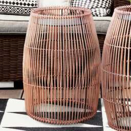Teamson Home Patio Cylinder Bamboo Small Side Table - Size: 47.0 x 31.8 x 31.8cm - Brown - Wilko - thumbnail 1