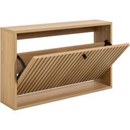 Florence Albany Single Flip Down Door Oak Shoe Cabinet - Size: 43 x 71.6 x 17cm - Brown - Furniture To Go - Wilko - thumbnail 6