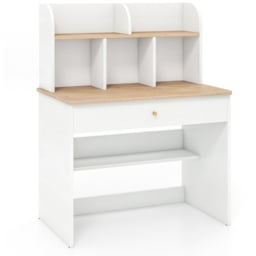 Costway Single Drawer Kids Wooden Study Desk with Hutch White - Size: 80 x 48 x 102cm - Wilko - thumbnail 3