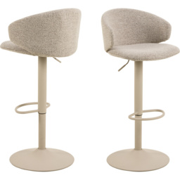 Florence Ella Beige Swivel Bar Stool Set of 2 - Size: 107 x 46 x 38cm - Cream - Furniture To Go - Wilko - thumbnail 3