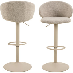 Florence Ella Beige Swivel Bar Stool Set of 2 - Size: 107 x 46 x 38cm - Cream - Furniture To Go - Wilko - thumbnail 4